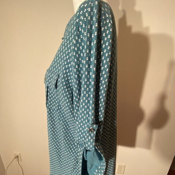 Hasting & Smith Teal and White Button Top - Size PXL - Picture 4 of 7